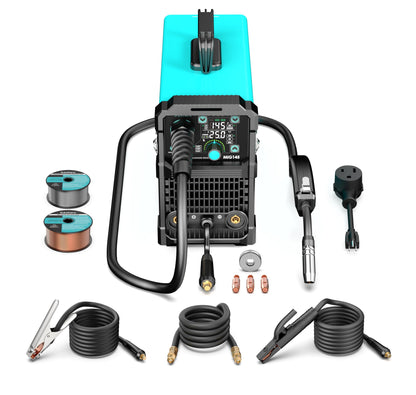bestarc 145Amp MIG Welder, 110V 220V Flux Core MIG/Lift TIG/Stick 4 in 1 Welder Machine, Large LED Display Welding Machine, IGBT Inverter bestarc Welder MIG145 Gas Gasless Synergy MIG Welder