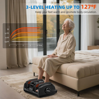FSA Eligible HSA Items, Shiatsu Foot Massager for Neuropathy and Pain Relief, 3 Heat Therapy, 5 Intensity Deep Kneading, Rolling for Calf-Feet-Arm Relaxation, Plantar Fasciitis
