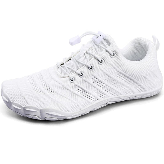 WateLves Water Shoes Women Men Anti Slip Barefoot Wide Toe Beach Breathable Walking Shoes Minimalist Zero Drop Sneakers for Beach Travel Hiking(B-White,42)