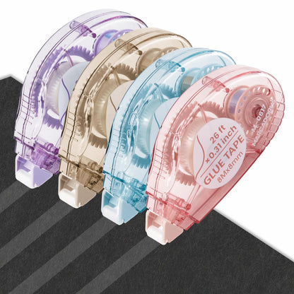 Glue Tape for Scrapbooking, Pack of 4 Scrapbook Tape, Double Sided Tape Roller for Crafts, 26 Ft x 0.31 In Tape Runner, Journaling Supplies, Craft Supplies for Scrapbooking, Gift Wrapping, Photo Tape.