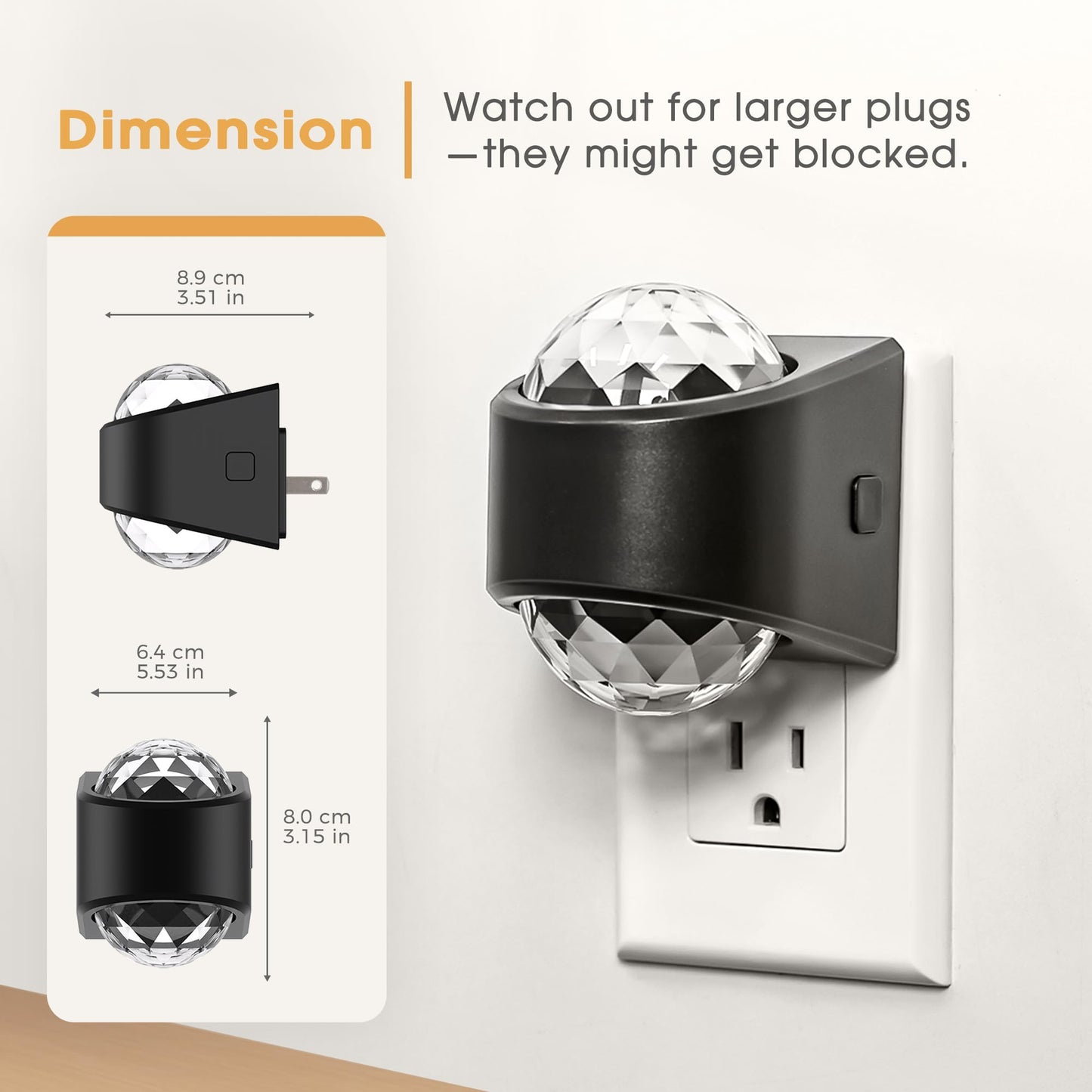 Night Light, Night Lights Plug into Wall, LED Projector Night Light, Soft White for Bedroom, Dimmable Brightness Dusk to Dawn Nightlight for Kids, Nursery, Bathroom, Home Decor, Gaming Room