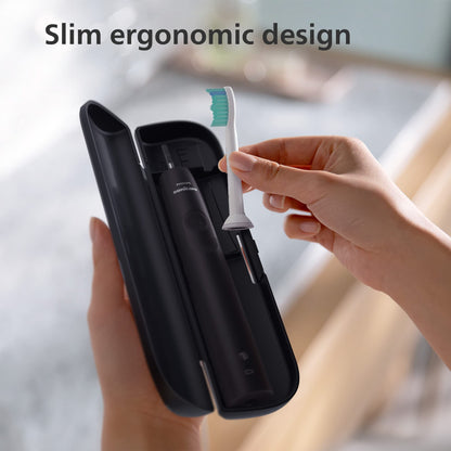 Philips Sonicare 3100 Electric Toothbrush, Sonic Toothbrush, Pressure Sensor and Timer, Sugar Rose and Black, Dual Pack, HX3675/15