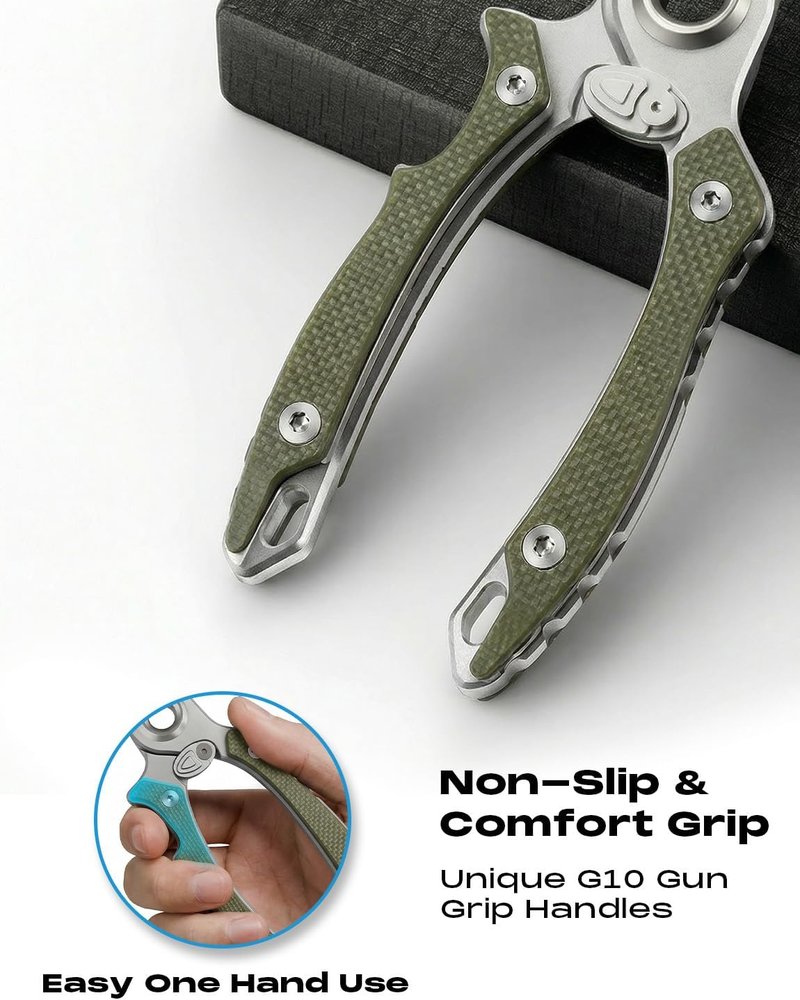Anti-Twist Fishing Pliers - Multi-Function 7.1" Saltwater Tool | 17-4 Stainless Steel, G10 Handles