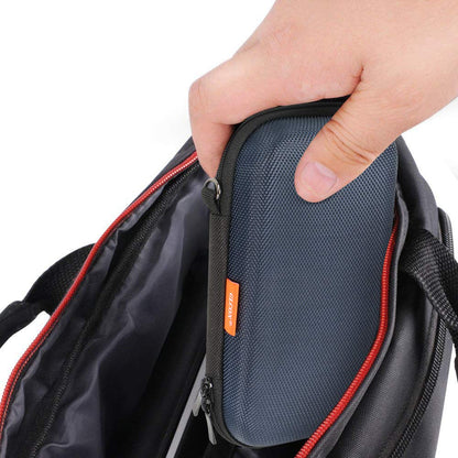 Hard EVA Protective Case - GLCON Portable Storage Case for Charging Cable, Power Bank, Hard Drive, Cell Phone, External Battery - Small Travel Case Mesh Inner Pocket + Zipper Enclosure (Grey Blue)