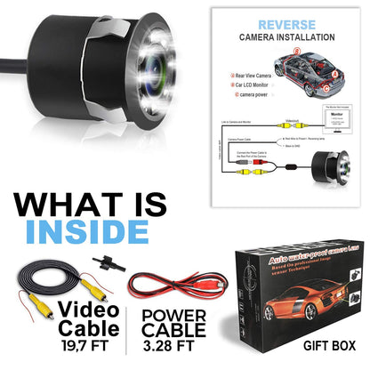 Backup Camera, JPP Embedded Rear View Camera, Waterproof Camera LED Night Vision Reverse Camera for Truck, Car, Travel Trailer