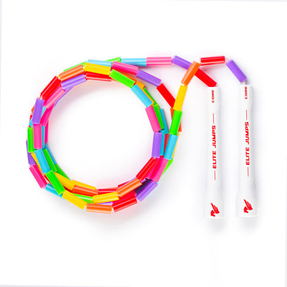 Beaded Kids Exercise Jump Rope - Segmented Skipping Rope for Kids - Durable Shatterproof Outdoor Beads - Light Weight and Tangle Free Exercise Training - Easily Adjustable Kids Jump Rope for Fitness - 7ft