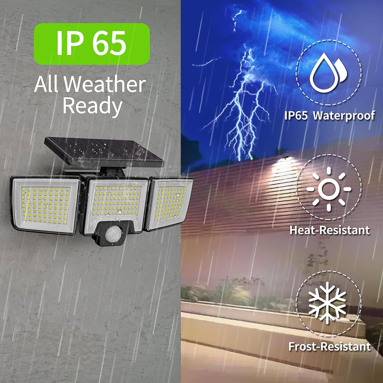 CLAONER Solar Lights Outdoor, Upgraded 216 LED Motion Sensor Security Light with 360° Wide Lighting Angle, Easy to Install, IP65 Waterproof Durable Solar Powered Flood Lights for Outside 2 Pack