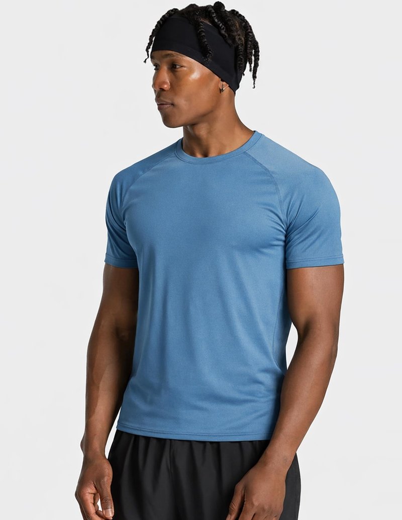 5 Pack Men’s Active Quick Dry Crew Neck T Shirts | Athletic Running Gym Workout Short Sleeve Tee Tops Bulk (Set 8, Small)