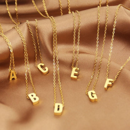 Scaleer Small Initial Necklace 18K Gold Plated Stainless Steel Tiny Letter L Necklace Personalized Monogram Name Necklace for Women