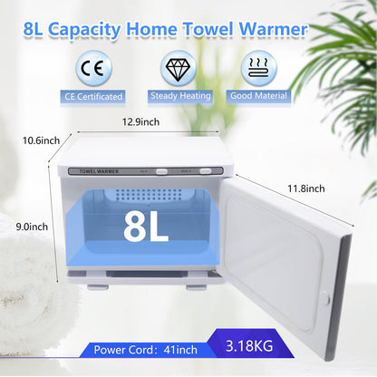 Small Hot Towel Warmer for Spa Home Salon Esthetician 2-in-1 5L Mini Personal Hot Towel Cabinet Towel Warmers Spa, Fast Heating Towel Heater Towel Steamer for Facials…