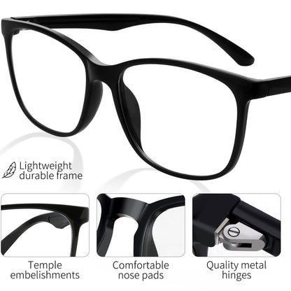 BOSSWIN Blue Light Blocking Glasses Square Fashion Computer/Gaming/TV/Phone- 99% Blue Light Filtering for Men and Women