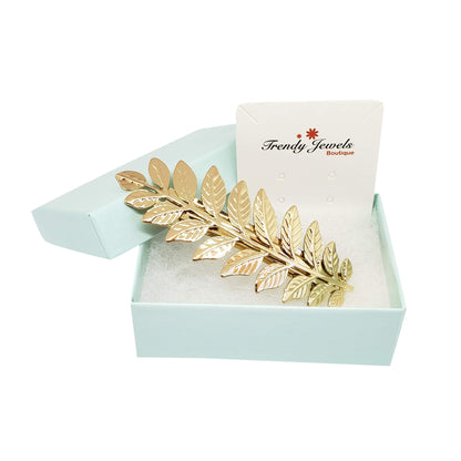 Gold Toga Party Greek Goddess Costume Gold Leaves Hair Barrettes (Halloween Gold Leaf Hair Clips)