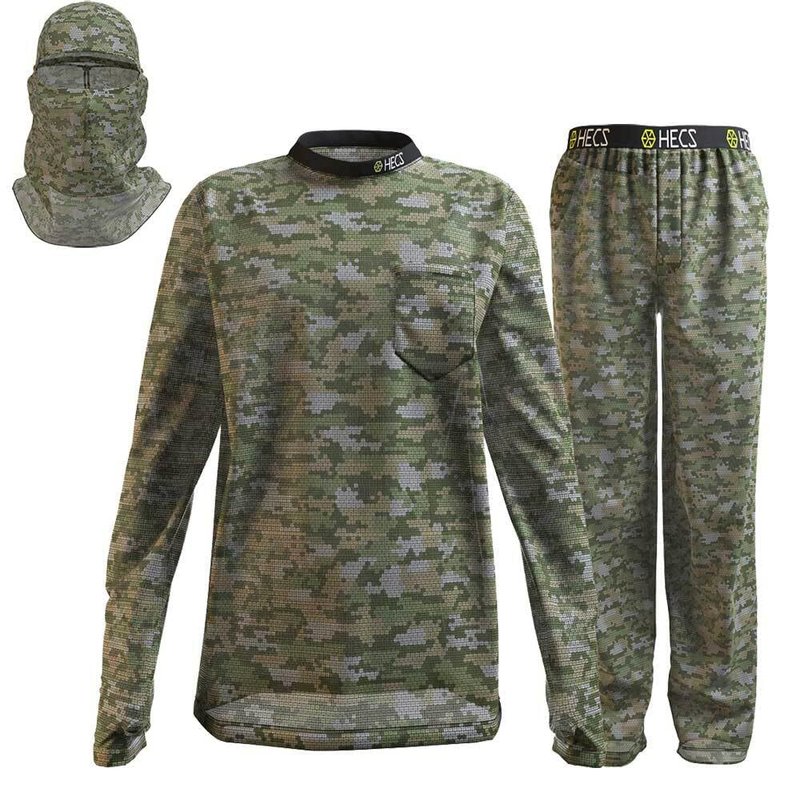 HECS Lightweight System | Deer Hunting Clothes for Men with Bioelectric Shielding | Deer Hunting Gear for Men | 3-Piece Camo Suit: Shirt, Pants & Headcover