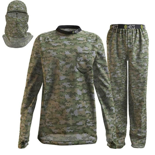 HECS Lightweight System | Deer Hunting Clothes for Men with Bioelectric Shielding | Deer Hunting Gear for Men | 3-Piece Camo Suit: Shirt, Pants & Headcover