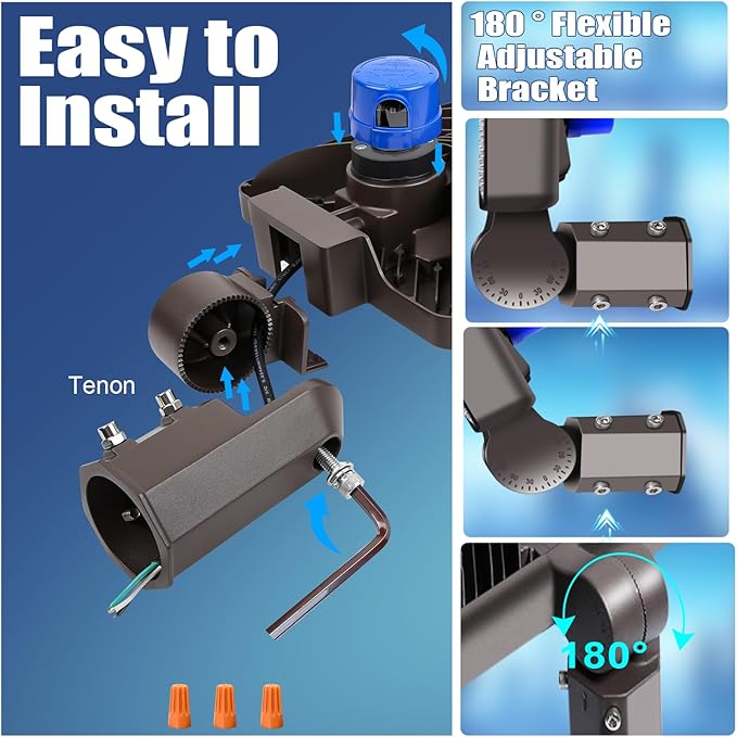 480W Parking Lot Lights Outdoor LED (72000LM 5000K Super Bright Dusk-to-Dawn IP65 Waterproof Commercial Security for Street Large Area Lighting with Slip Fit Adjustable 100-277V Heavy-Duty)