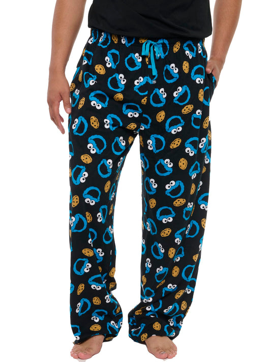 360 Threads Mens Lounge Pants Novelty AOP Pajama Bottoms (Cookie Monster, Medium)