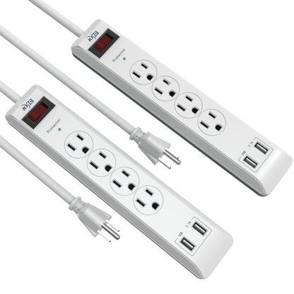 4-Outlet Surge Protector Power Strip (2 Pack)
