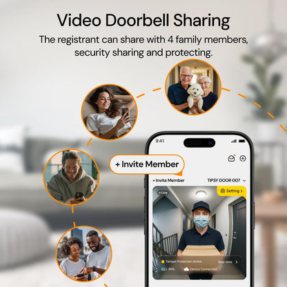 Doorbell Camera Wireless Video Doorbell with Chime, AI Motion Detection Doorbells with 2.4/ 5Ghz WiFi,Solar Assist Battery, HDR Night Vision,Long Distance 2-Way Talk, Local/AWS Cloud Storage