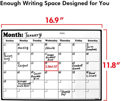 Fridge Calendar Magnetic Dry Erase Calendar Whiteboard 2025 Calendar for Kitchen Refrigerator Smart Planners