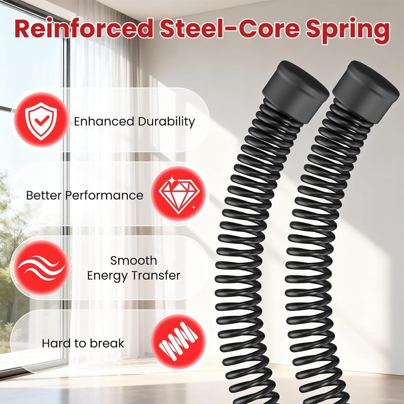 2-in-1 Cordless Battle Ropes - Ropeless Portable Home Gym Equipment for Men & Women | Black