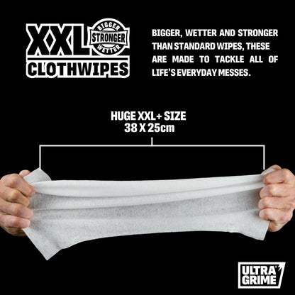UltraGrime Garage XXL Wipes Heavy Duty 80 Thick Big Wipes - Cleaning Wipes Heavy Duty - Heavy Duty Wipes - Bike Cleaning Wipes - Car Dashboard Cleaner - Leather Cleaning Wipes - Multi Purpose Wipes