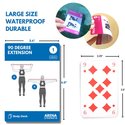 Arena Strength Band Fitness Workout Cards- Instructional Fitness Deck for Resistance Band Workouts, Beginner Fitness Guide for Resistance Band Training Exercises at Home. Includes Workout Routines.