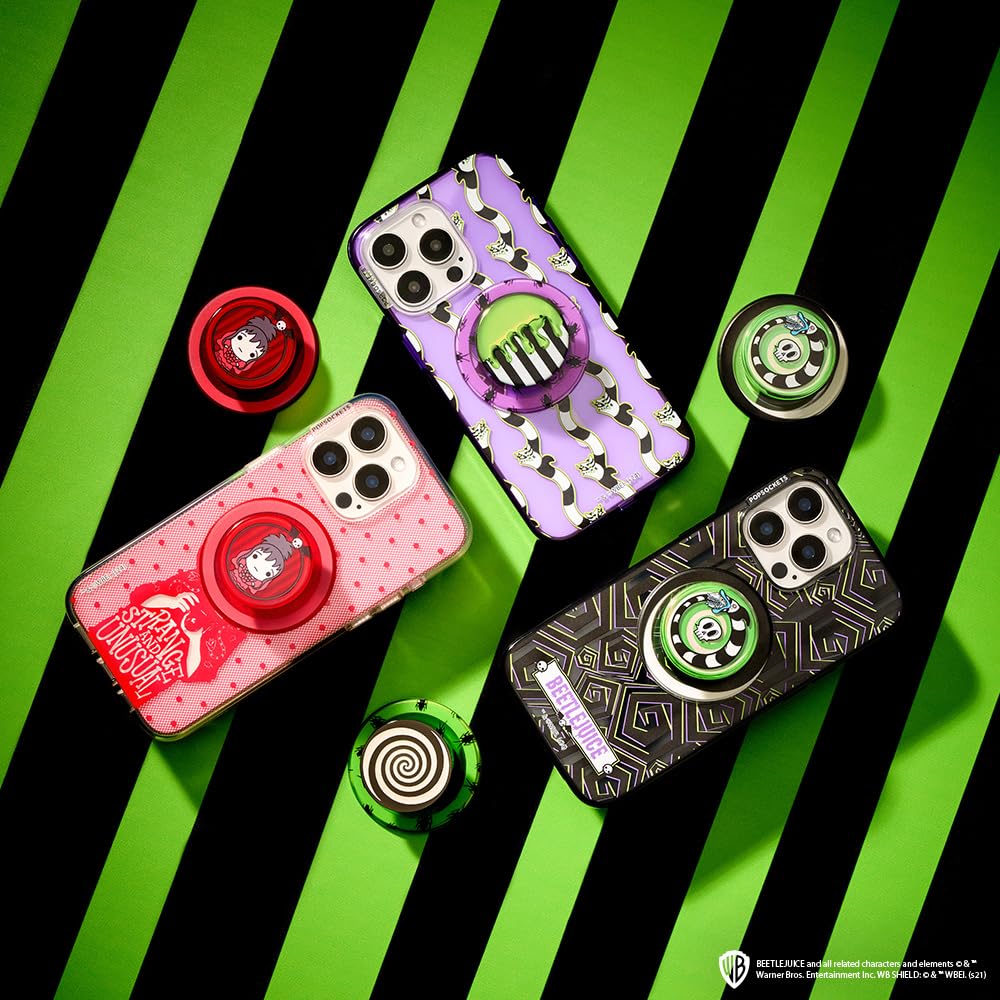 PopSockets Phone Grip for MagSafe with Kickstand, Magnetic Stand, Swappable Top, Secure Hold for iPhone MagSafe Cases, Phone & Tablet Grip, Beetlejuice - Beetlejuice Drip