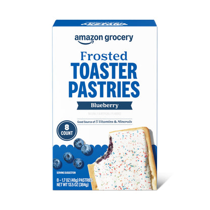 Amazon Grocery, Frosted Toaster Pastries, Blueberry, 13.5 Oz, 8 Ct (Previously Amazon Fresh, Packaging May Vary)