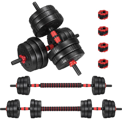 EDOSTORY Adjustable Weight Dumbbell Set, 22/44/66/88lbs Home Gym Free Weights Dumbbells, Used as Barbell Set, Dumbbell Set, Non-slip Handles, Fitness Exercise Equipmen for Men Women