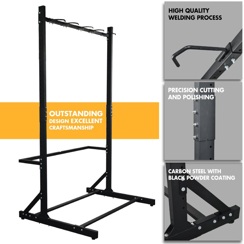Freestanding 5 Bike Storage Rack for Garage, Hold Multiple Bicycles, Mountain Bikes, Road Bikes, Kids’ Bicycles and E-Bikes