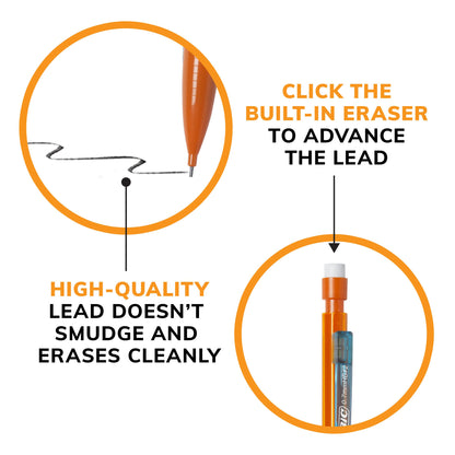 BIC Xtra Smooth Mechanical Pencil, 0.7 mm Medium Point, Refillable and Retractable, 40-Count Pack