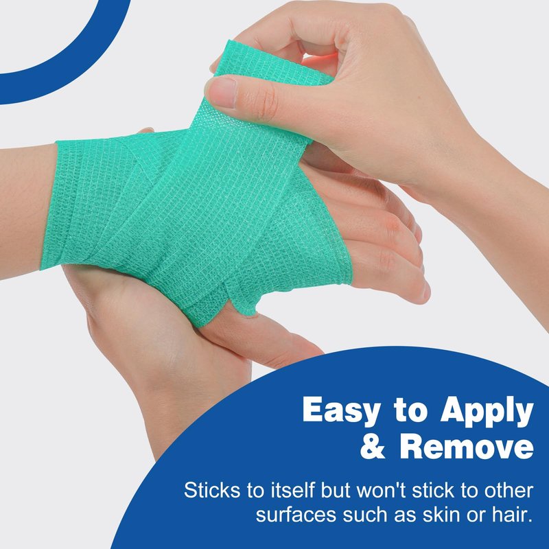 AZEN 80 Pack Self Adhesive Bandage Wrap, 2" X 5 Yards Elastic Cohesive Bandage Wrap, Color Athletic Tape, Vet Wrap, Ankle Tape, Tattoo Grip Tape Wrap
