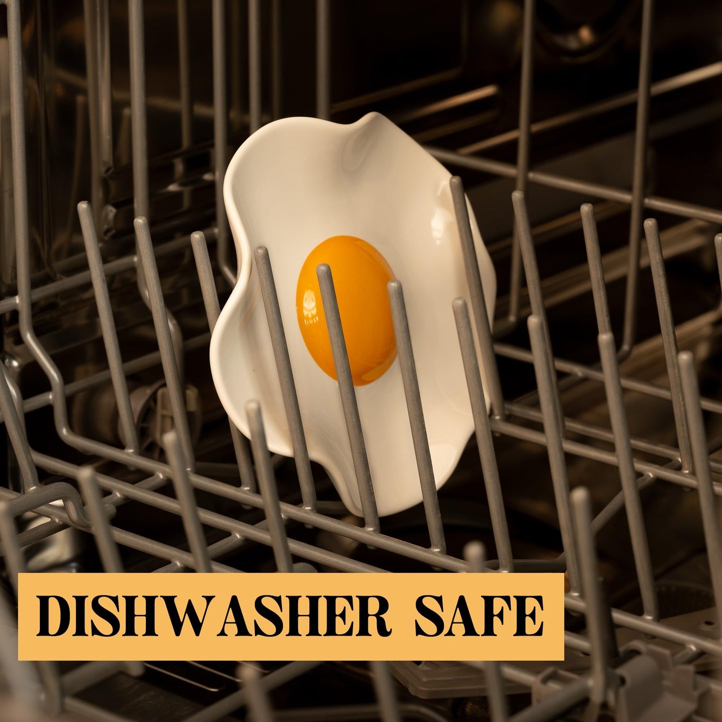 Fried Egg Ceramic Spoon Rest for stove top and kitchen counter | Large and Dishwasher-Safe Sponge holder | Home & kitchen decor | Kitchen Gifts for women | House warming gifts new home