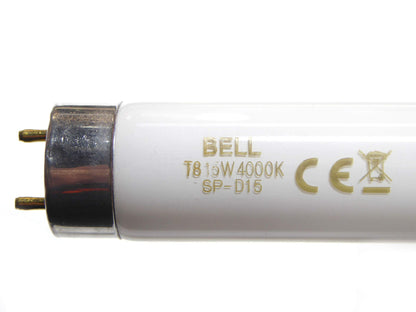 Bell Lighting 2 Pack of 15W T8 450mm 18" Fluorescent Tubes Cool White 4000k 05448