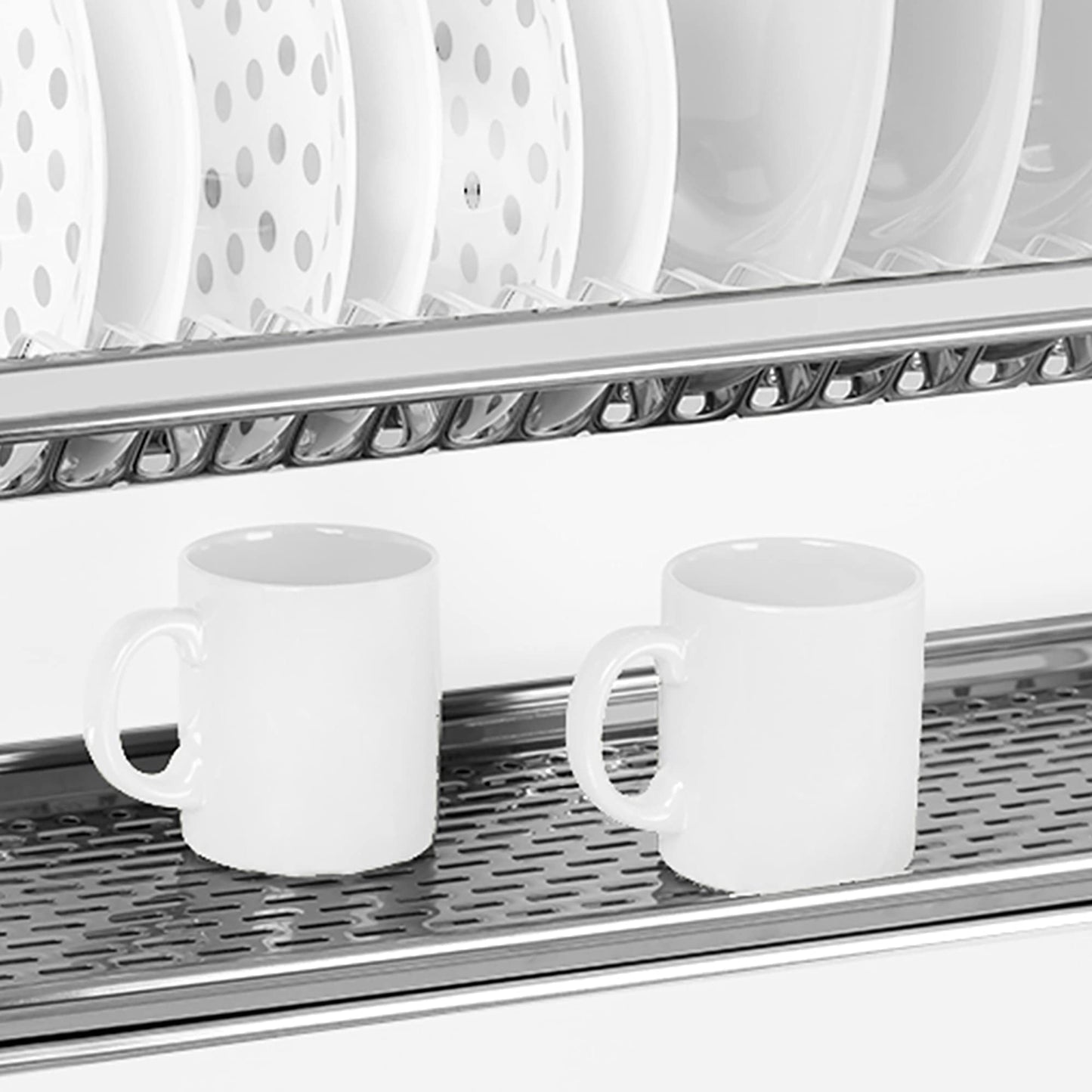 Emuca - Stainless Steel Dish Drying Rack for Standard 50 cm Width Kitchen Cabinet, Inner Width Module 435-470 mm