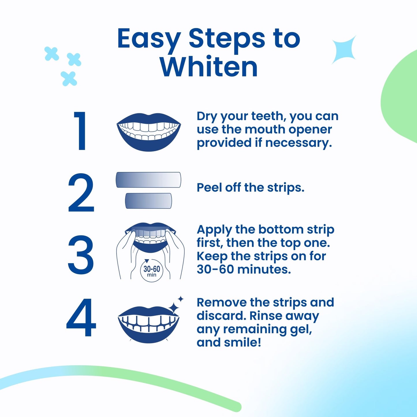 DRDENT Professional Teeth Whitening Strips 21 Treatments - Safe for Enamel - Non Sensitive Teeth Whitening - Whitening Without Any Harm - Pack of 42 Strips + Mouth Opener Included