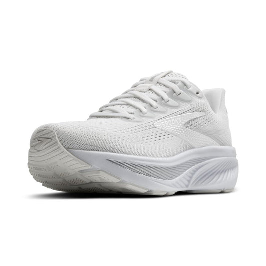 Brooks Women’s Ghost 17 Neutral Running Shoe - White/White/Grey - 12 Wide
