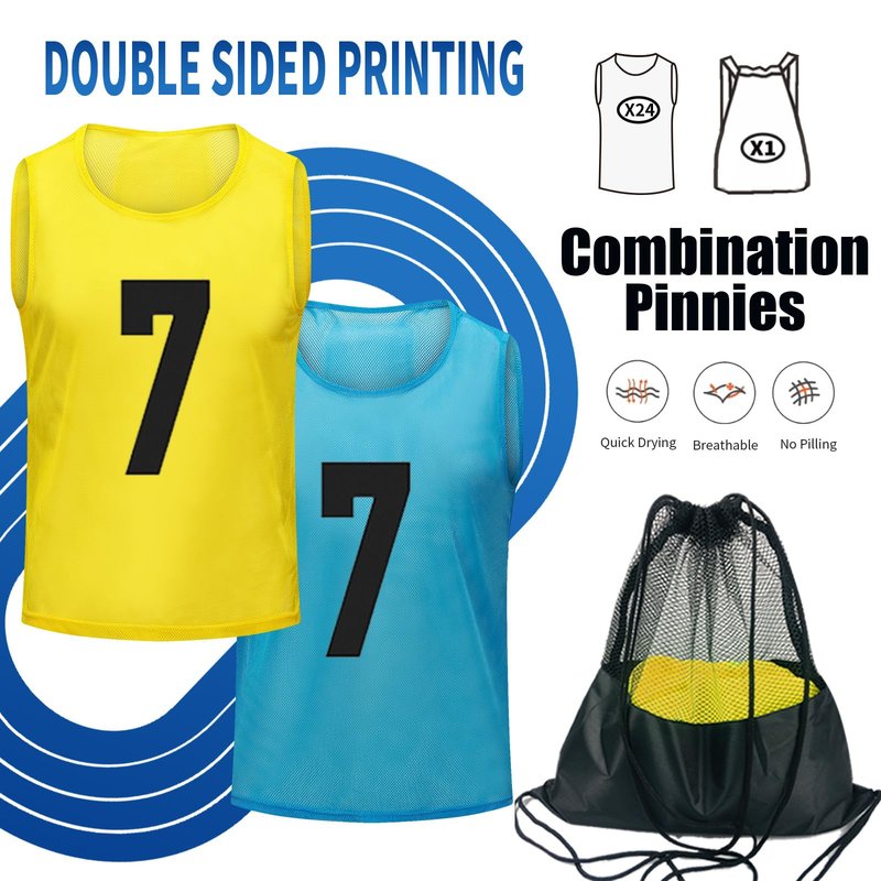Antoyo Soccer Pinnies Youth with Numbers Scrimmage Team Pinnies Practice Vests Pinnies Jerseys for Basketball Soccer Football Bibs for Youth Adult