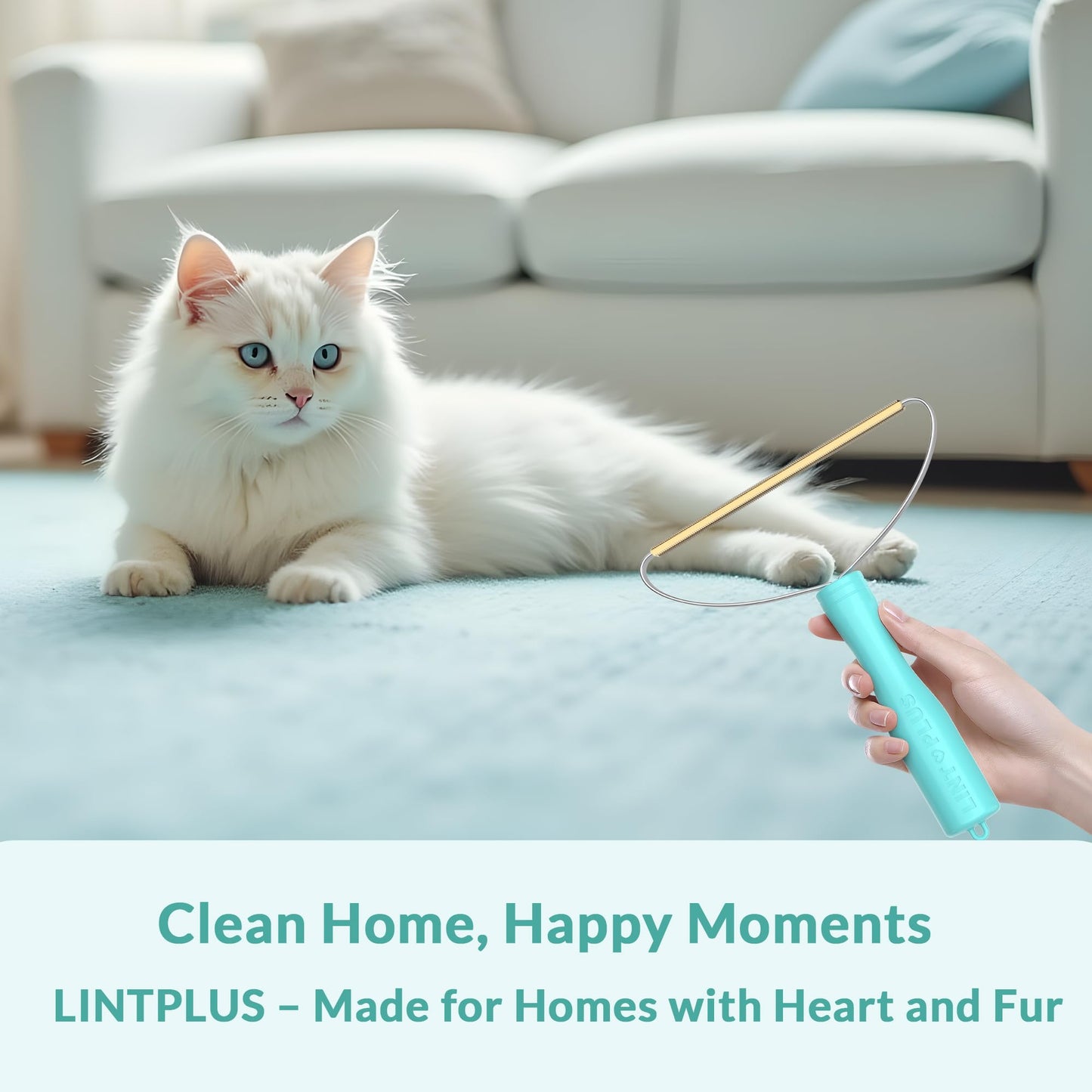Deep Cleaner Pro Pet Hair Remover-Special Cat Hair Remover Multi Fabric Edge and Carpet Rake Scraper by LINTPLUS-Dog Hair Remover for Rugs,Couch & Pet Towers-Easy to Every Hair!