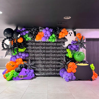 Halloween Balloons, 50pcs 12 inch Orange Black Green Purple Balloons for Halloween Theme Party Supplies Birthday Party Decorations