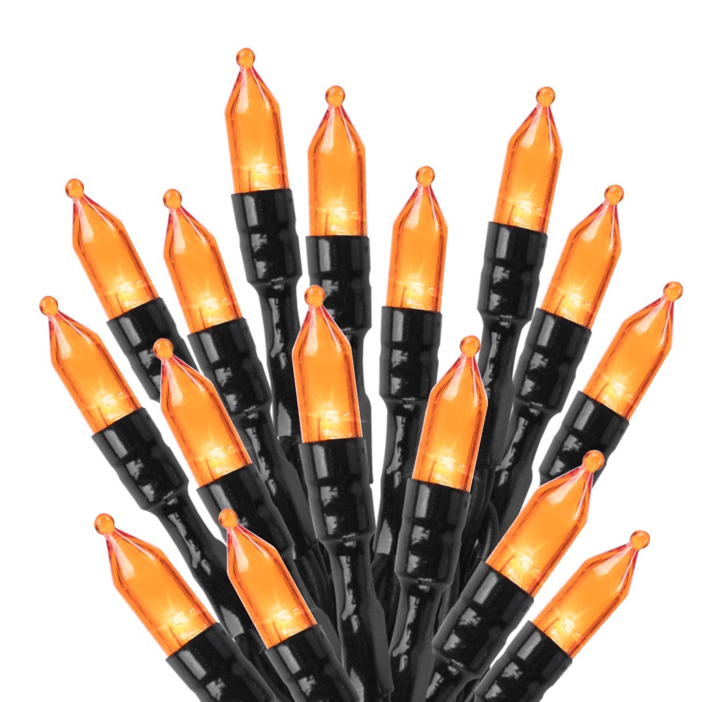 Orange LED Outdoor Halloween Lights, Halloween Decorations, 39 FT 100 LED Mini Lights with 8 Lighting Modes,Connectable String Light Plug in for Garden Patio Party Haunted House Ghost Holiday Decor