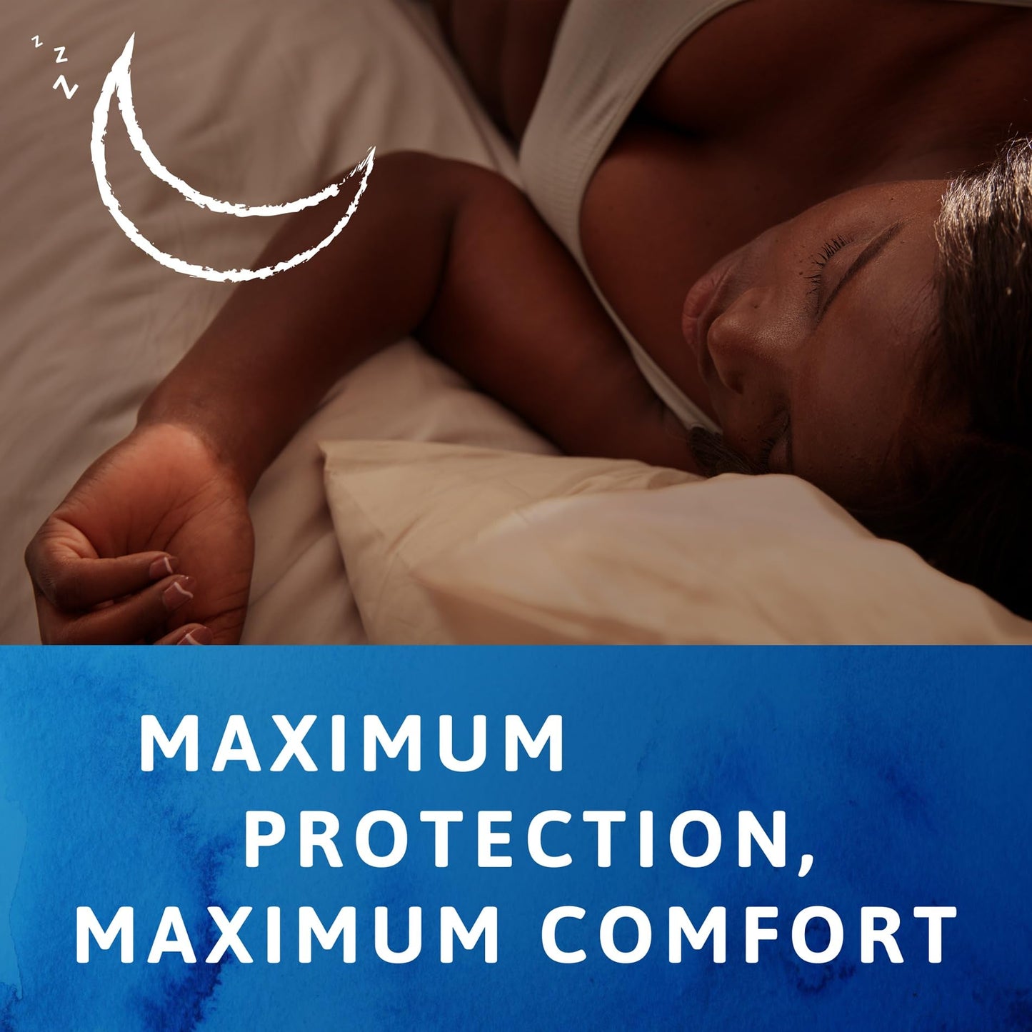 TENA Discreet Maxi Night, Incontinence Pads for Women, Specifically Designed for Night Time Protection with Wider Back and Extra Length, 48 Count (Pack of 8 x 6),packaging may vary