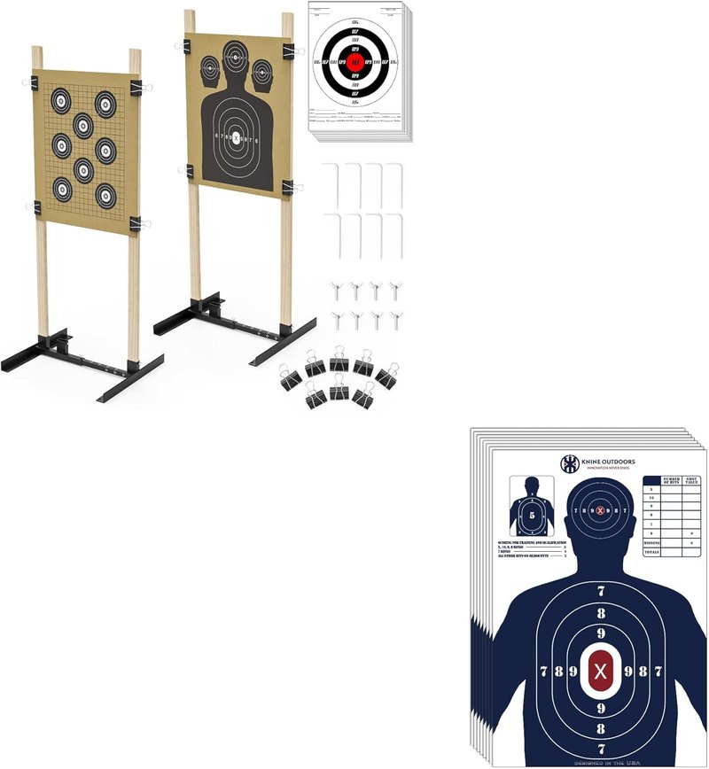 2 Pack Shooting Target Stands - Durable Adjustable Base for 23x35 Inch Paper Targets | Outdoor Use