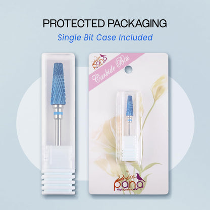 PANA Nail Carbide 5 in 1 Bit - Two Way Rotate use for Both Left and Right Handed - Fast Remove Acrylic or Hard Gel - 3/32" Shank - Manicure, Nail Art, Drill Machine (Fine - F, Silver)