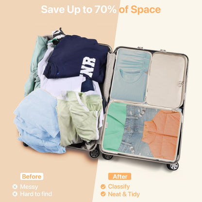 Chijoo 12-piece Packing Cubes Set (Beige), Packing Cubes for Suitcases, Travel Essentials