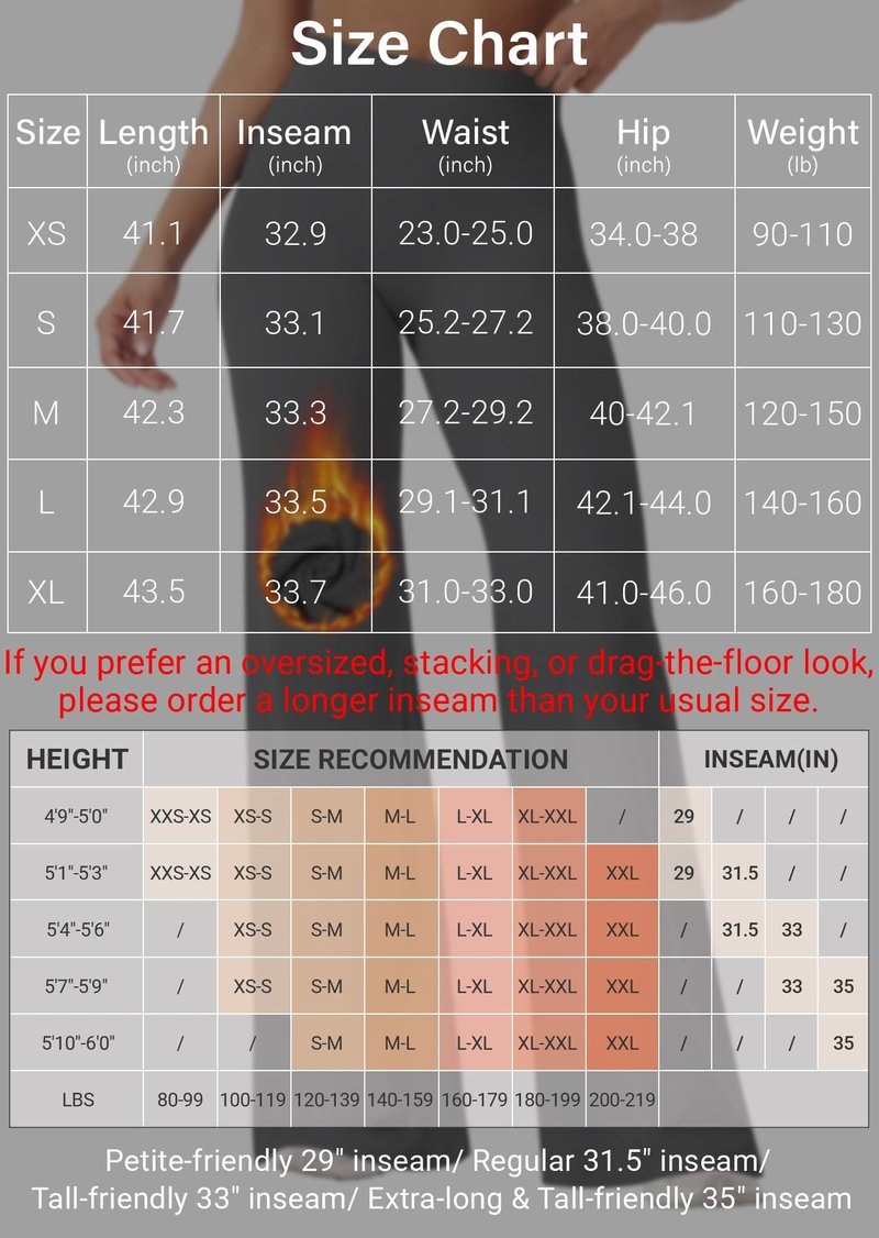 YEOREO Workout Leggings Womens No Front Seam Straight Leggings 33" Thin Fleece High Waist Buttery Eddiy Gym Yoga Pants Black S
