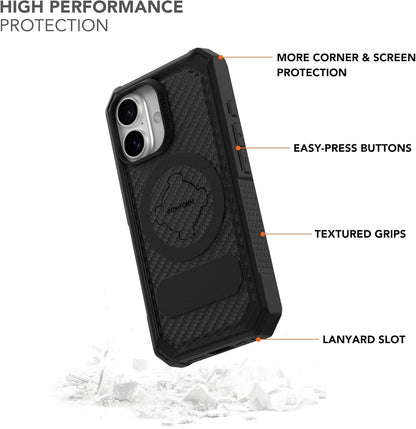 Rokform Rugged Case Compatible with iPhone 16 Pro Max, Magnetic Cover (Black)