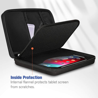 SITHON Portfolio Sleeve Case for 11" iPad Pro M4/M2/M1 2024-2018, 11" iPad Air M2 2024, 10.9" iPad Air 5/4, 10.9"/10.2" iPad 10/9th Gen, Galaxy Tab, Shock Absorption Hard Tablet Carrying Organiser,