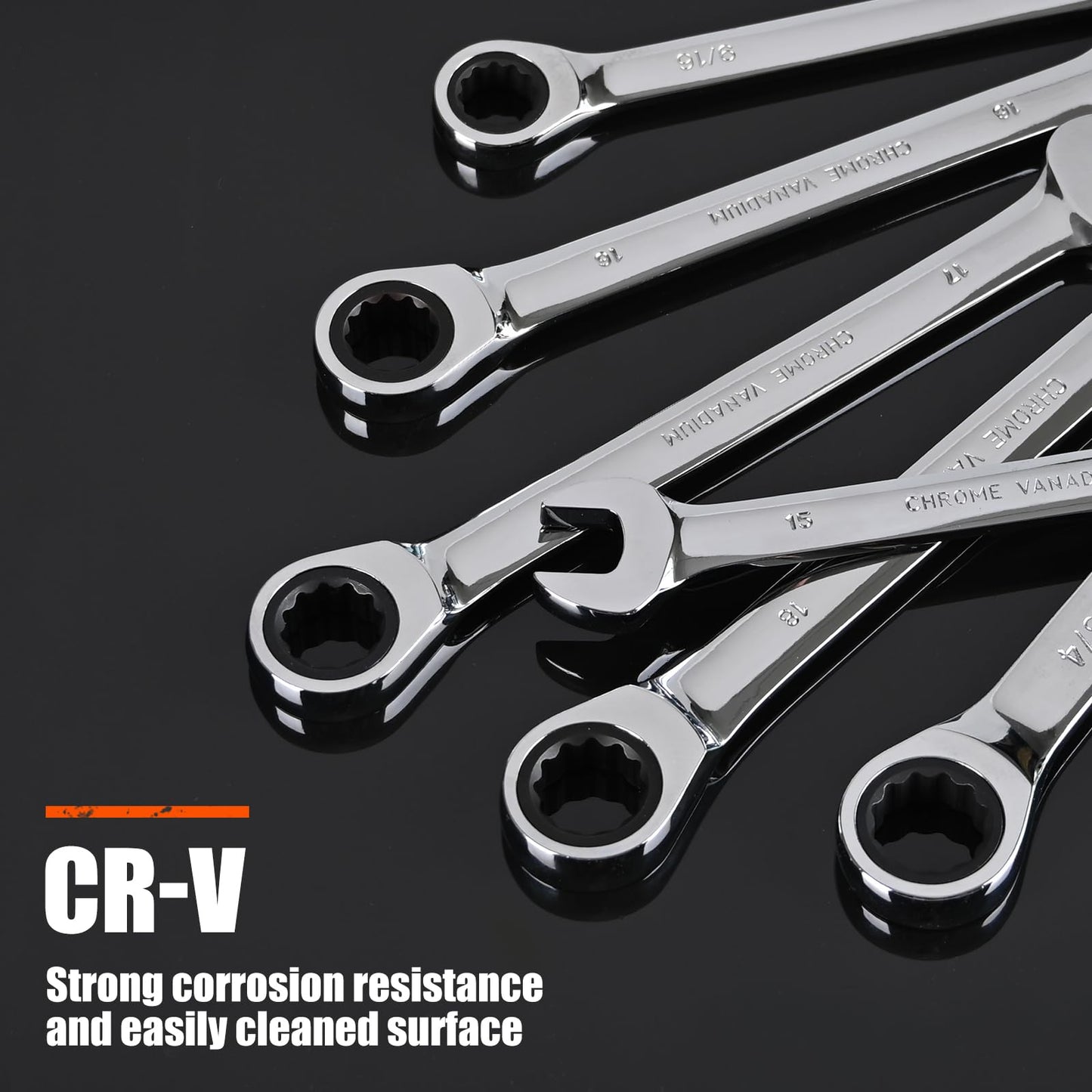 Egofine 13/16 inch Ratcheting Combination Wrench SAE, Industrial Grade Gear Spanner with 12-Point Design, 72-Tooth Ratchet, Chrome Vanadium Steel