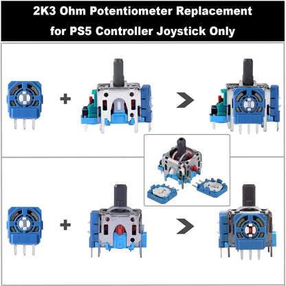 Ikpek 4 Pack Analog 3D Joysticks Replacement for DualSense PS5 Controller, Joysticks Part with Repair Screwdriver Kit for PlayStation 5 Controller